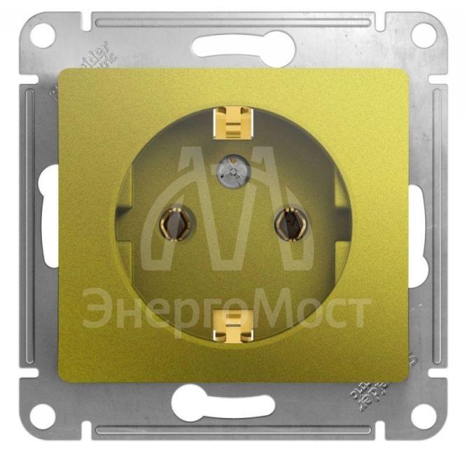 Механизм розетки 1-м Glossa 16А 250В с заземл. фисташк. SchE GSL001043