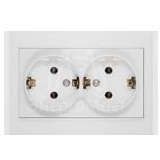 Розетка 2-м СП Бриллиант с заземл. бел. UNIVersal 7947533