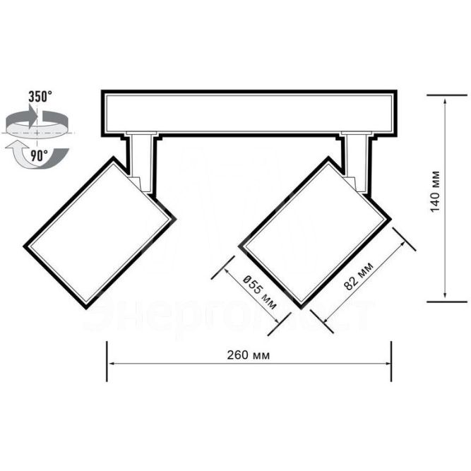 Светильник PDL-R под лампу 2хGU10 макс. 2х15Вт BL 230В IP20 JazzWay 5049345