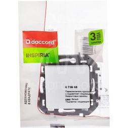 Переключатель 1-кл Inspiria 250В 10AX с подсветкой / индикацией бел. Leg 673660