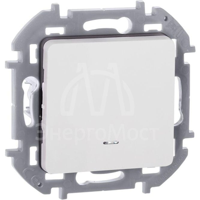 Переключатель 1-кл Inspiria 250В 10AX с подсветкой / индикацией бел. Leg 673660