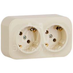 Розетка 2-м ОП Quteo 16А с заземл. сл. кость Leg 782243