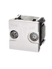 Розетка TV-R-SAT 2мод. Zenit с накладкой бел. ABB 2CLA225130N1101