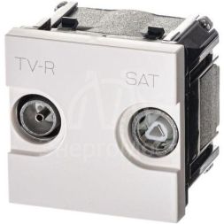 Розетка TV-R-SAT 2мод. Zenit с накладкой бел. ABB 2CLA225130N1101