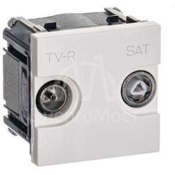 Розетка TV-R-SAT 2мод. Zenit с накладкой бел. ABB 2CLA225130N1101