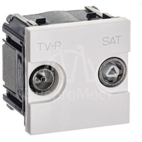 Розетка TV-R-SAT 2мод. Zenit с накладкой бел. ABB 2CLA225130N1101