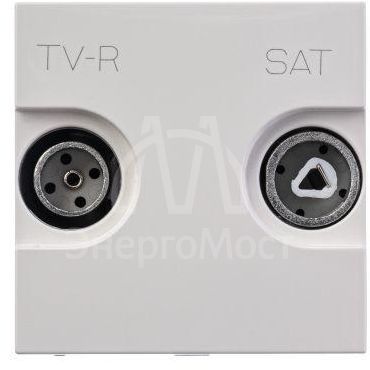 Розетка TV-R-SAT 2мод. Zenit с накладкой бел. ABB 2CLA225130N1101
