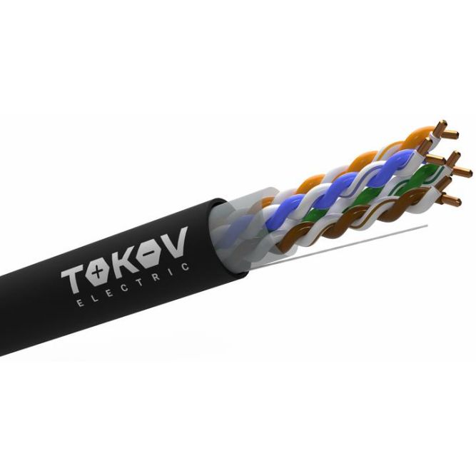 Кабель витая пара U/UTP 4х2х24AWG(0.52мм) кат.5E PE outdoor Fluke tested 305м (м) PRO TOKOV ELECTRIC TKP-C05-U42-5E-RU-OD