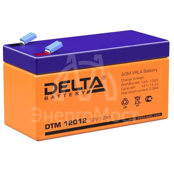 Аккумулятор UPS 12В 1.2А.ч Delta DTM 12012