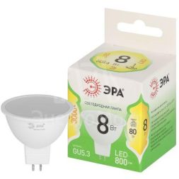 Лампа светодиодная GREEN LINE MR16-8W-830-GU5.3 GL 8Вт софит 3000К свет тепл. GU5.3 Эра Б0067082
