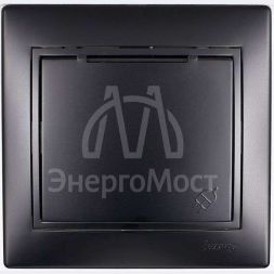 Розетка 1-м СП Мира с защ. крышкой керам. с заземл. черн. бархат LEZARD 701-4242-123
