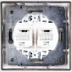 Розетка 1-м СП Мира с защ. крышкой керам. с заземл. черн. бархат LEZARD 701-4242-123