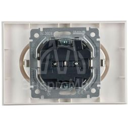 Розетка 2-м СП BRITE РС12-3-БрЖ 16А в сборе с заземл. без защ. шторок жемчуж. IEK BR-R21-16-K36-F