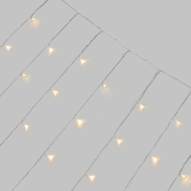 Гирлянда светодиодная занавес 3х2м 264 LED тепл. бел. прозр. ПВХ IP44 эффект мерцания 22 нити 12 LED/нить Neon-Night 235-526