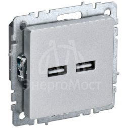 Розетка BRITE USB A+A 3.1А РЮ10-1-БрА алюм. IEK BR-U21-D31-K47