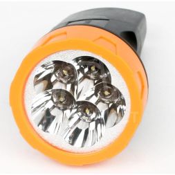 Фонарь LED 3827 (аккум. 220В черн./желт. 5 LED SLA пласт. коробка) Ultraflash 11241