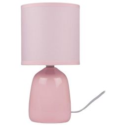 Светильник настольный JH2-02-pk E14 IP20 130х130х255мм керамика; ткань; PVC-пластик роз. JazzWay 5062337