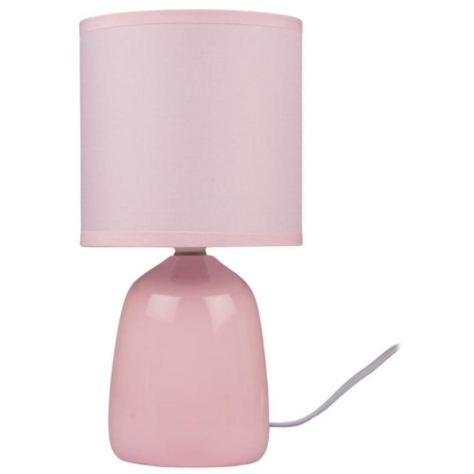 Светильник настольный JH2-02-pk E14 IP20 130х130х255мм керамика; ткань; PVC-пластик роз. JazzWay 5062337