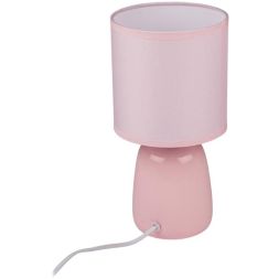 Светильник настольный JH2-02-pk E14 IP20 130х130х255мм керамика; ткань; PVC-пластик роз. JazzWay 5062337