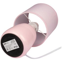 Светильник настольный JH2-02-pk E14 IP20 130х130х255мм керамика; ткань; PVC-пластик роз. JazzWay 5062337