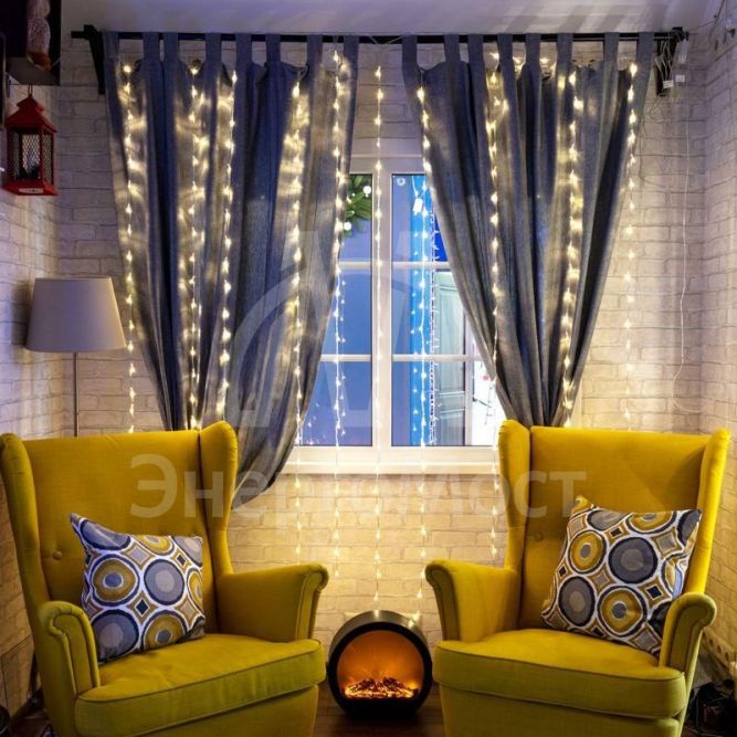 Гирлянда &amp;quot;Светодиодный дождь&amp;quot; 3х2 м эффект водопада прозр. провод 230В диоды теплые бел. 240 LED Neon-Night 235-006