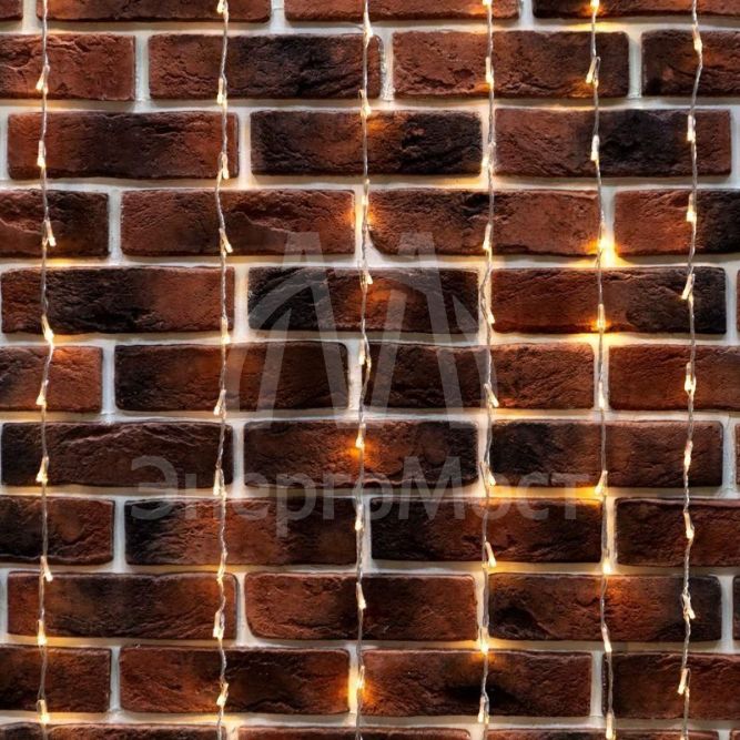 Гирлянда &amp;quot;Светодиодный дождь&amp;quot; 3х2 м эффект водопада прозр. провод 230В диоды теплые бел. 240 LED Neon-Night 235-006