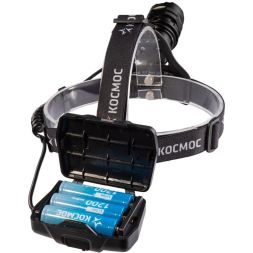 Фонарь налобный аккум. 10Вт Laser LED/Li-ion18650 3х1200мА.ч алюм. КОСМОС (KOC854Lit)