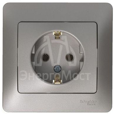 Розетка 1-м СП Glossa 16А IP20 250В с заземл. в сборе платина SchE GSL001242