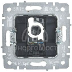 Розетка компьютерная СП RJ45 кат.5E BRITE РК10-БрБ бел. IEK BR-K10-1-K01