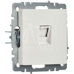 Розетка компьютерная СП RJ45 кат.5E BRITE РК10-БрБ бел. IEK BR-K10-1-K01