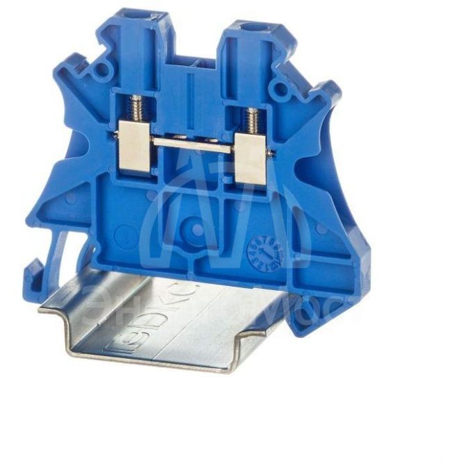 Клемма проходная винтовой зажим 2 точки подключения 2.5кв.мм син. DKC TUR-2.5-BU