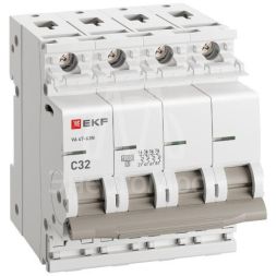 Выключатель автоматический модульный 4п 32А C 4.5кА ВА 47-63N PROxima EKF M634432C