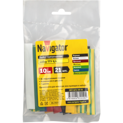 Набор трубок термоусадочных среднестен. NST-8/4-10-21 10ммх21шт 8/4 разноцвет. Navigator 71119
