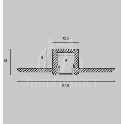 Профиль алюминиевый скрытого монтажа 53х13 Maytoni ALM-5313A-S-2M