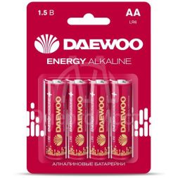 Элемент питания алкалиновый AA/LR6 1.5В Energy Alkaline 2021 BL-4 (уп.4шт) DAEWOO 5029781