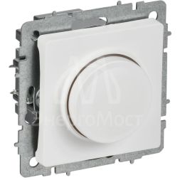 Светорегулятор поворотно-нажимной СП BRITE СС10-1-0-БрАБ 600Вт механизм арктич. бел. IEK BR-D20-0600-K91