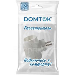 Разветвитель 3-м Т-образный без заземл. 10А 2200Вт 250В бел. DОМТОК 2662