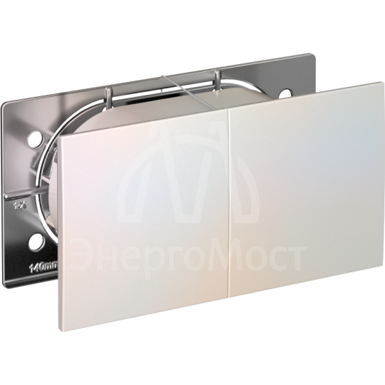 Розетка 2-м СП AtlasDesign 16А IP20 с заземл. защ. шторки со сдвижн. крышкой в сборе жемчуж. SE ATN000428