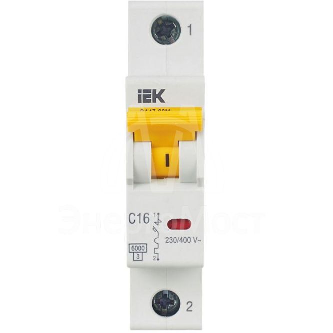 Выключатель автоматический модульный 1п C 16А 6кА ВА47-60M IEK MVA31-1-016-C