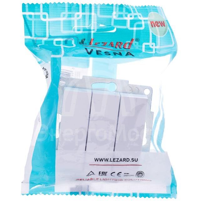 Механизм выключателя3-кл. СП VESNA бел. LEZARD 742-0288-109