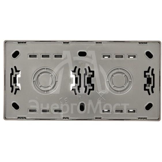 Блок выключатель 1-клав. и розетка 1-местн с заземл. LETO платина горизонталь LEZARD 752-3500-170BAP