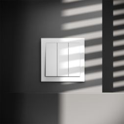 Выключатель 3-кл. СП S70 10А механизм бел. матов. Voltum VLS030102