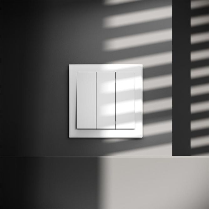 Выключатель 3-кл. СП S70 10А механизм бел. матов. Voltum VLS030102