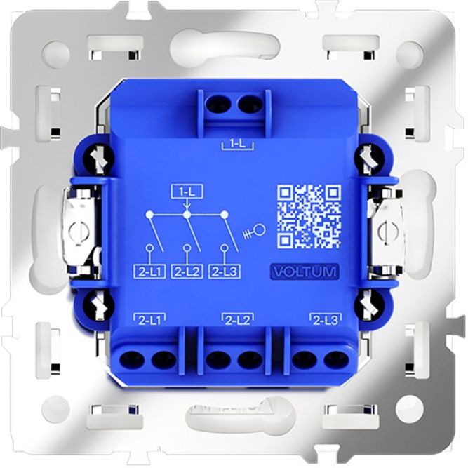 Выключатель 3-кл. СП S70 10А механизм бел. матов. Voltum VLS030102