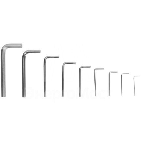 Набор ключей имбусовых HEX 1.5-10мм CrV 9шт Kranz KR-12-5215