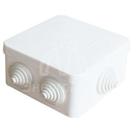 Коробка распределительная ОП 84х84х45мм IP54 7 выходов 3 гермоввода крышка защелкивающаяся бел. Epplast 120071