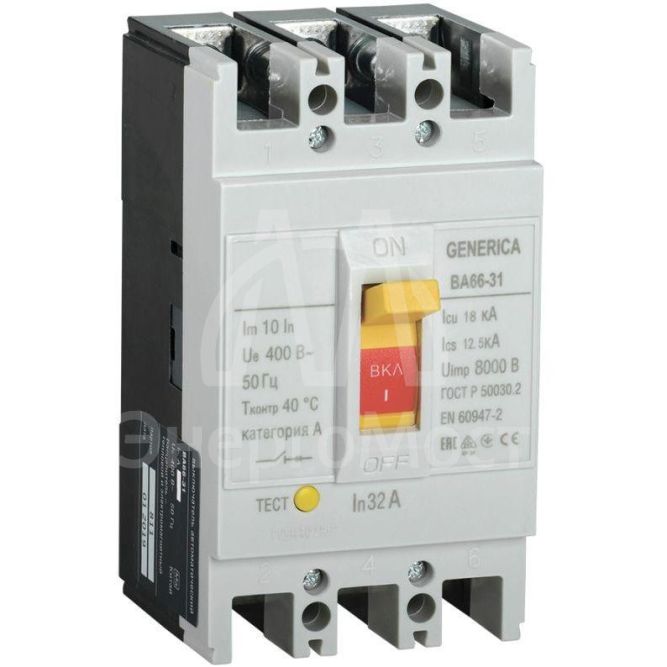 Выключатель автоматический 3п 32А 18кА ВА66-31 GENERICA IEK SAV10-3-0032-G