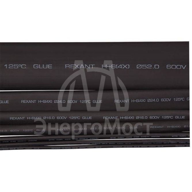 Трубка термоусадочная 8.0/2.0 с клеем (4:1) 1м черн. Rexant 23-9006