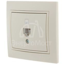 Розетка компьютерная 1-м СП Мира RJ45 крем/крем LEZARD 701-0303-139