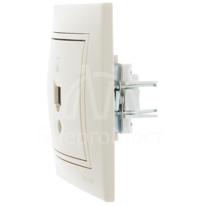 Розетка компьютерная 1-м СП Мира RJ45 крем/крем LEZARD 701-0303-139